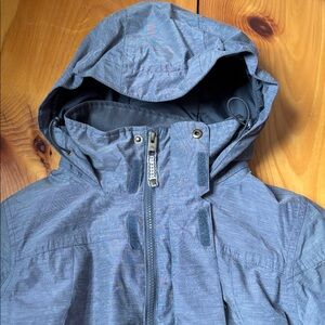 BURTON Women's S Denim Blue Jet Set Jacket Apron Venting DryRide Tech Thermolite